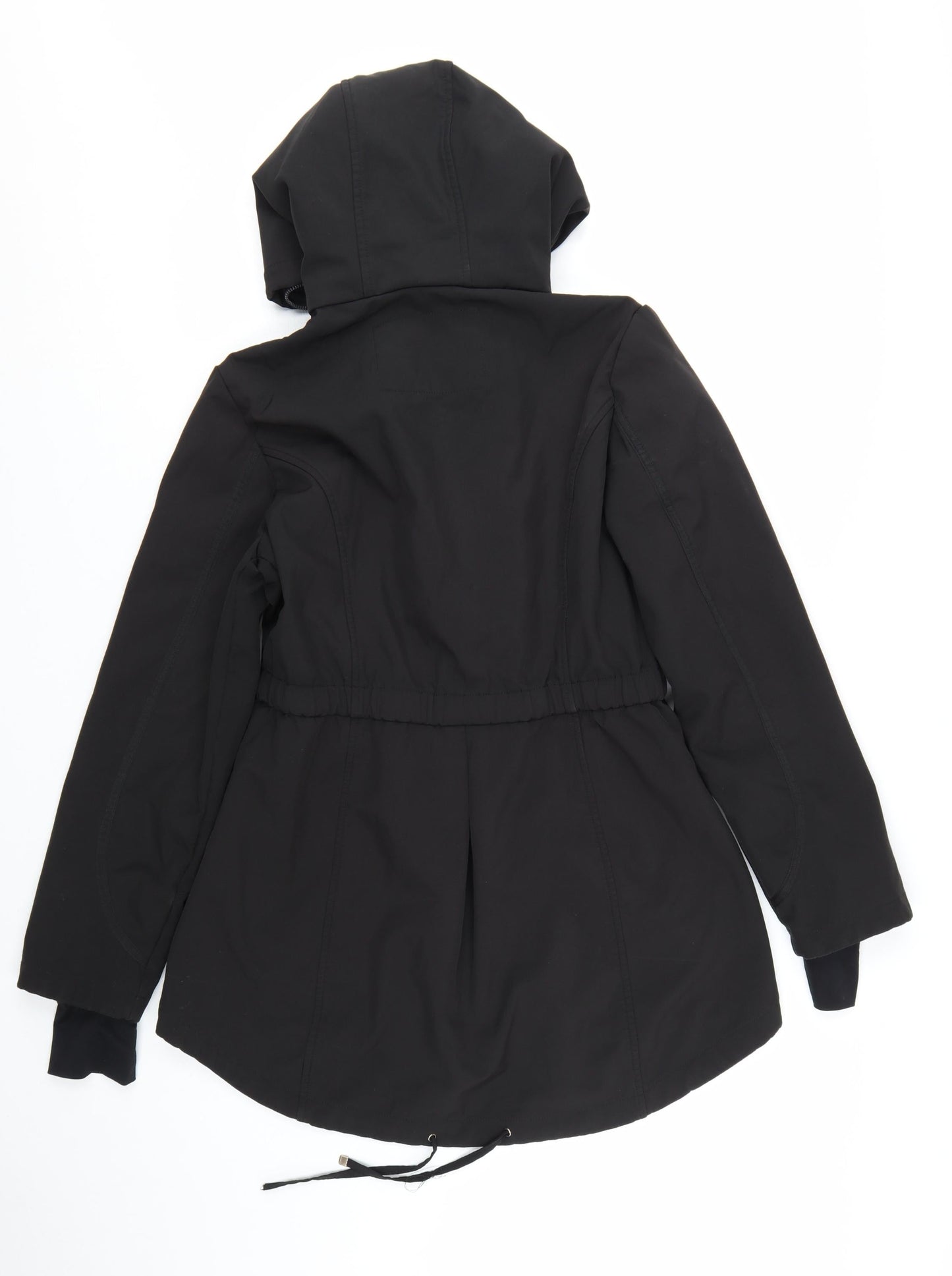 French Connection Women's Black Mid-Length Hooded Softshell Jacket M