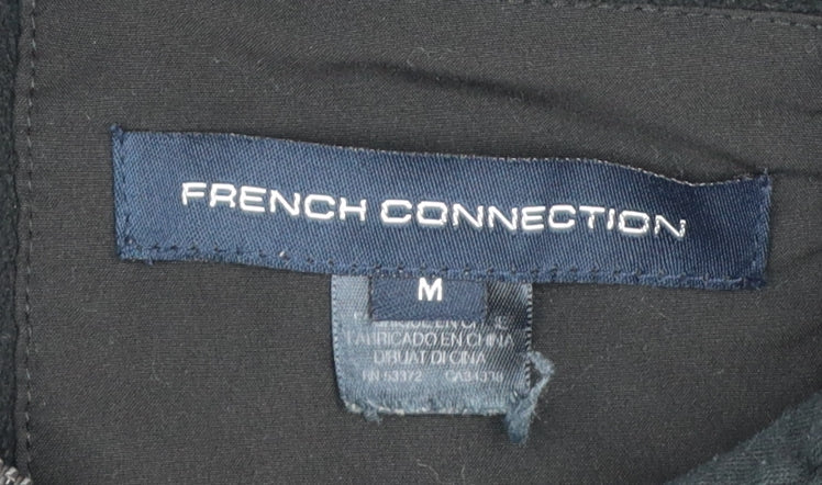 French Connection Women's Black Mid-Length Hooded Softshell Jacket M