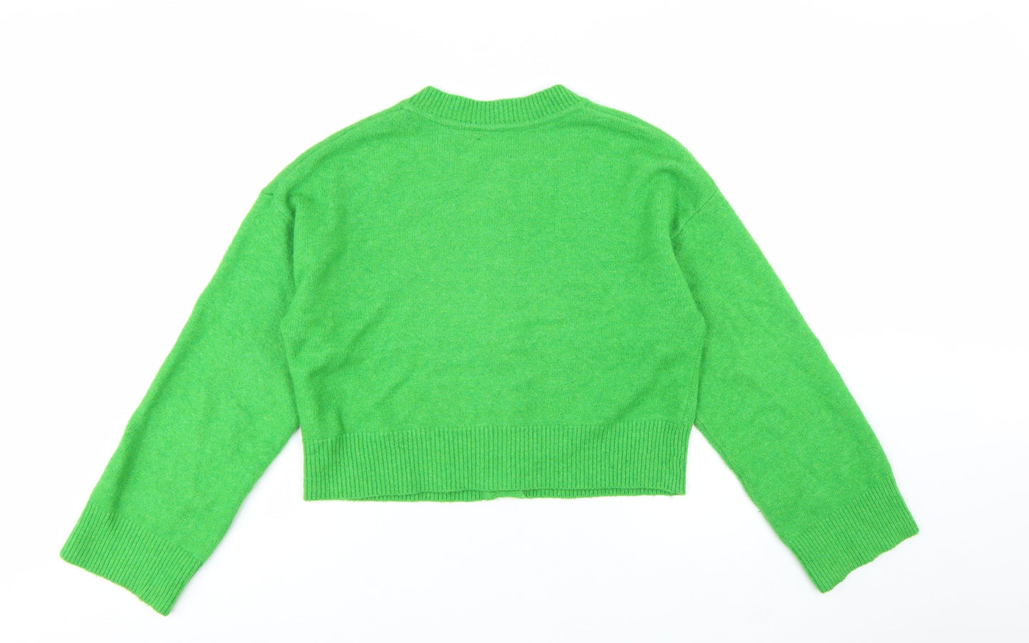 ASOS DESIGN Women's Green Wool Blend Crew Neck Cardigan S