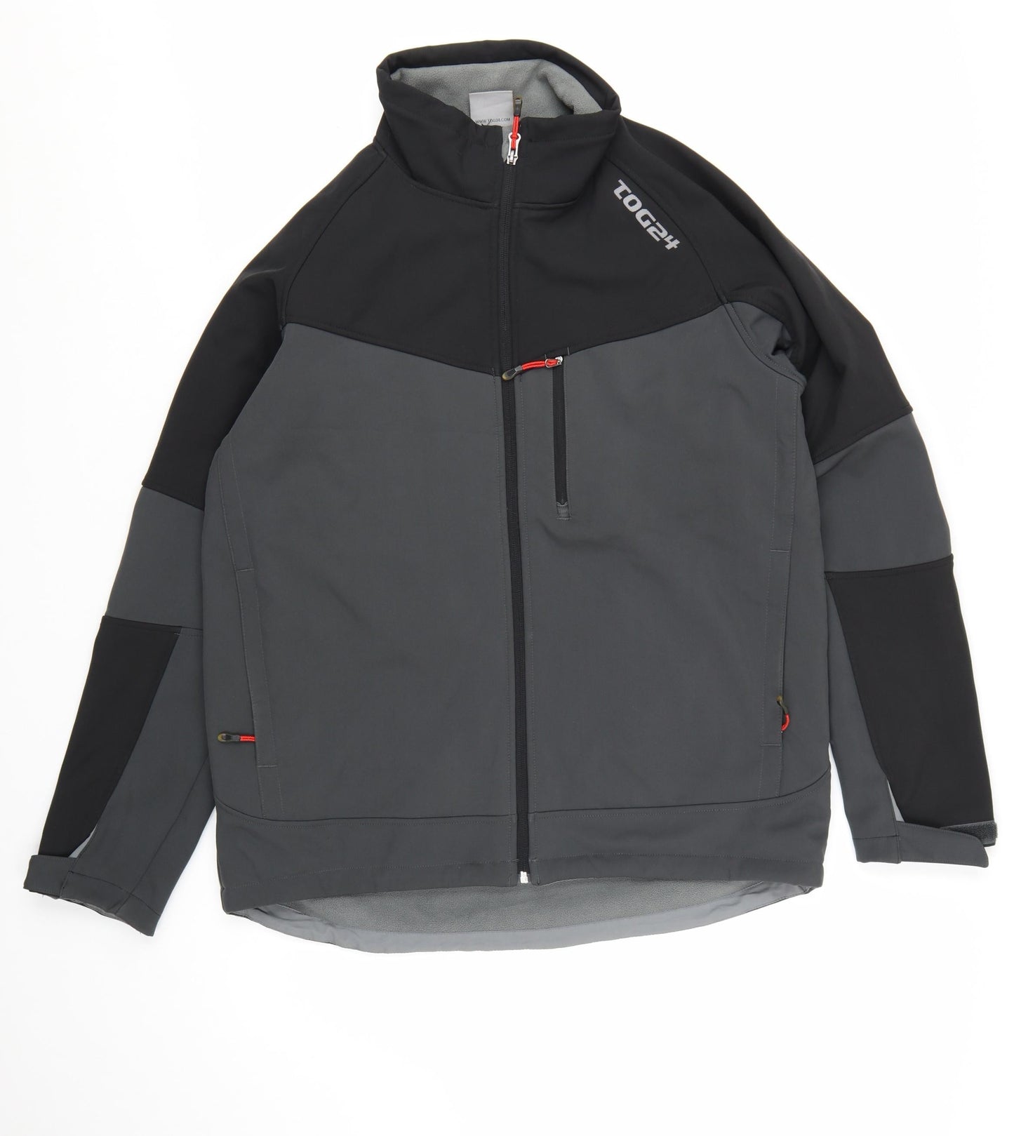 TOG24 Men’s Grey Softshell Jacket M Water Resistant Windproof Outdoor