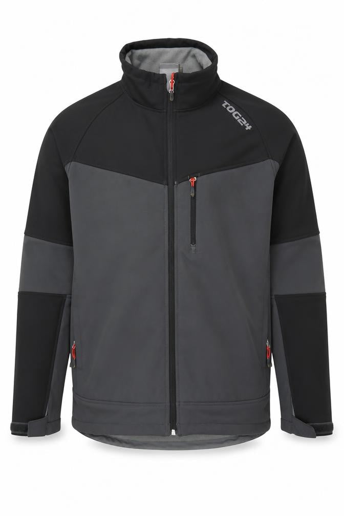 TOG24 Men’s Grey Softshell Jacket M Water Resistant Windproof Outdoor