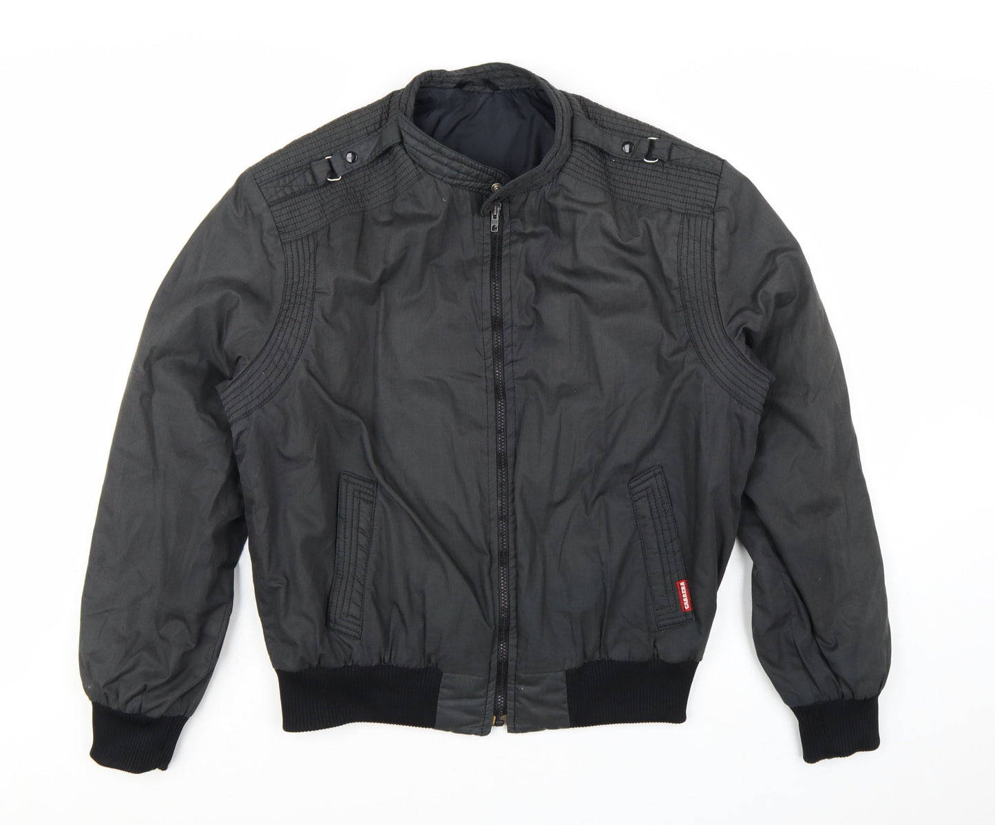 Carrera Men's Black M Bomber Jacket Polyester Cotton Stand Collar
