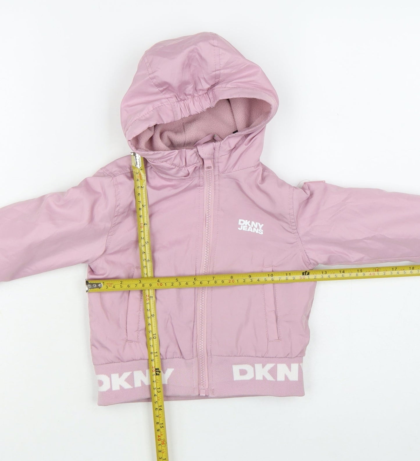 DKNY Girls Pink Hooded Puffer Jacket 24 Months Polyester Winter Coat