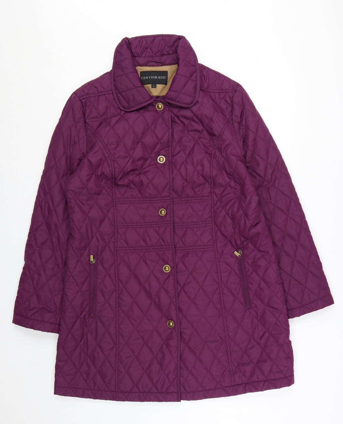 Centigrade Women's Purple Quilted Mid-Length Coat Size L