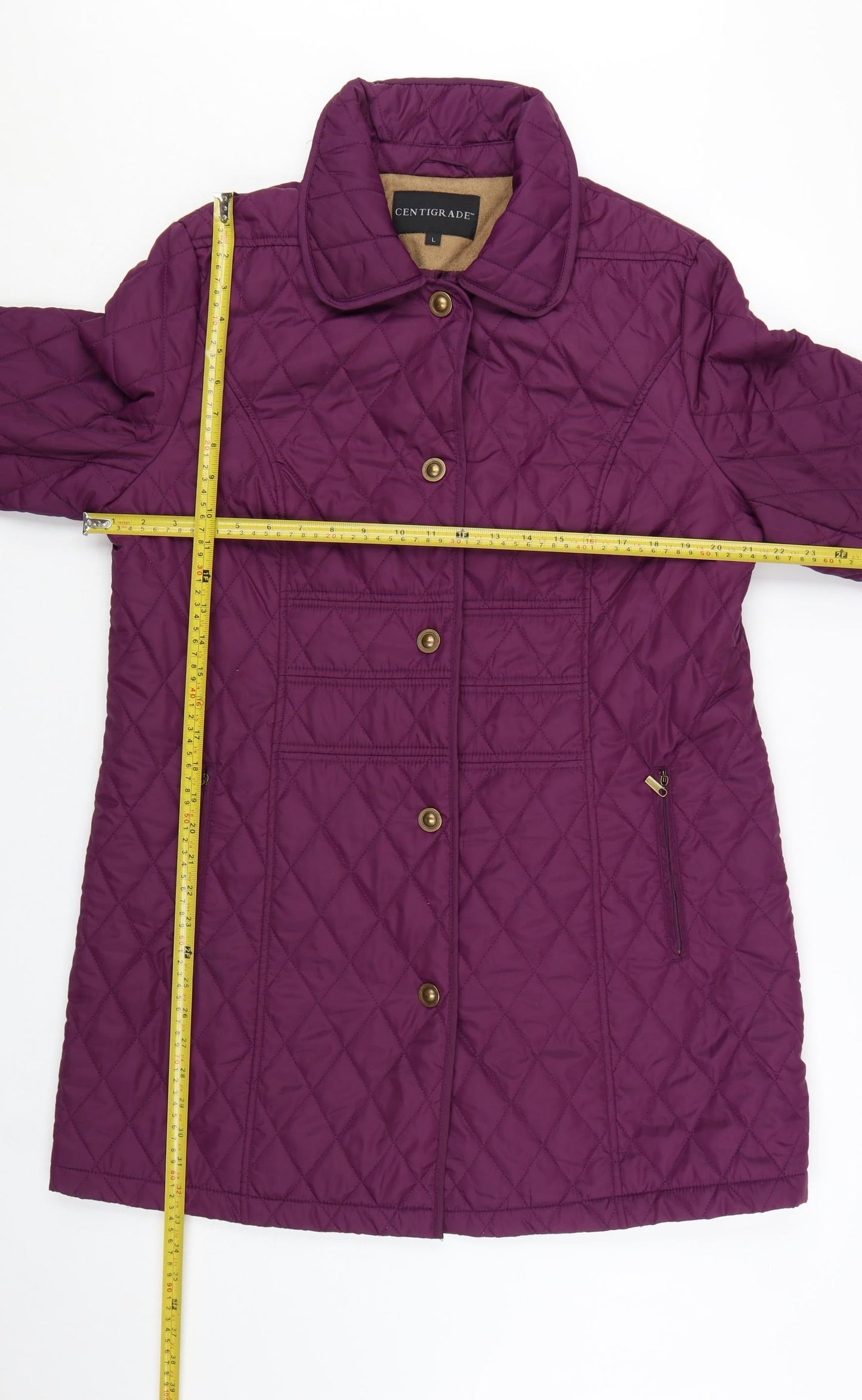 Centigrade Women's Purple Quilted Mid-Length Coat Size L