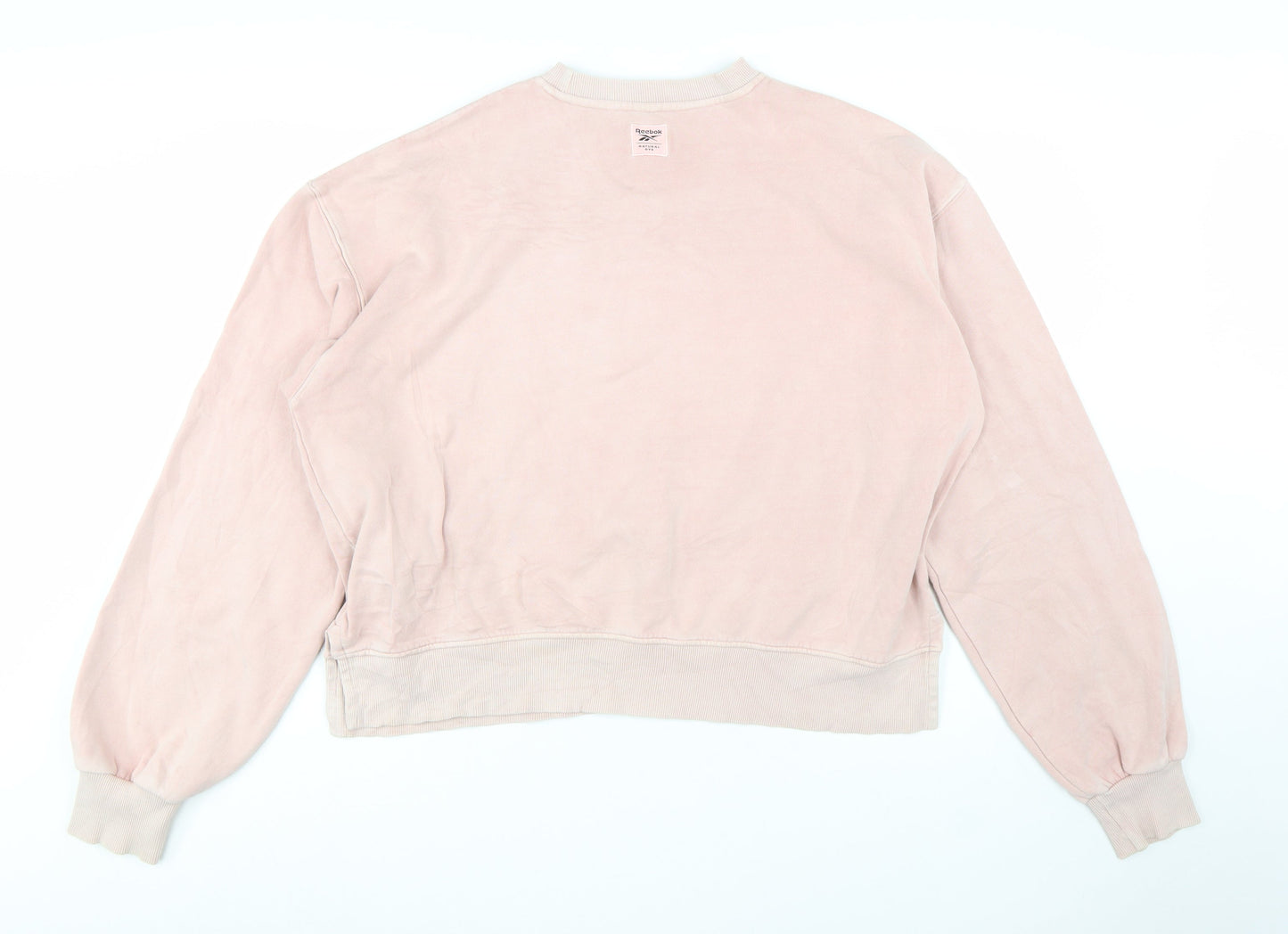 Reebok Womens Pink Crew Neck Pullover Sweatshirt Size M 12-14