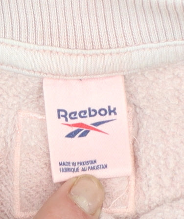 Reebok Womens Pink Crew Neck Pullover Sweatshirt Size M 12-14