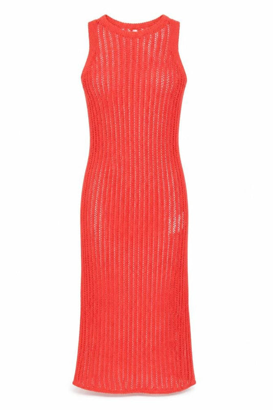 Marks and Spencer Women Red XS Knit Sleeveless Tank Midi Dress