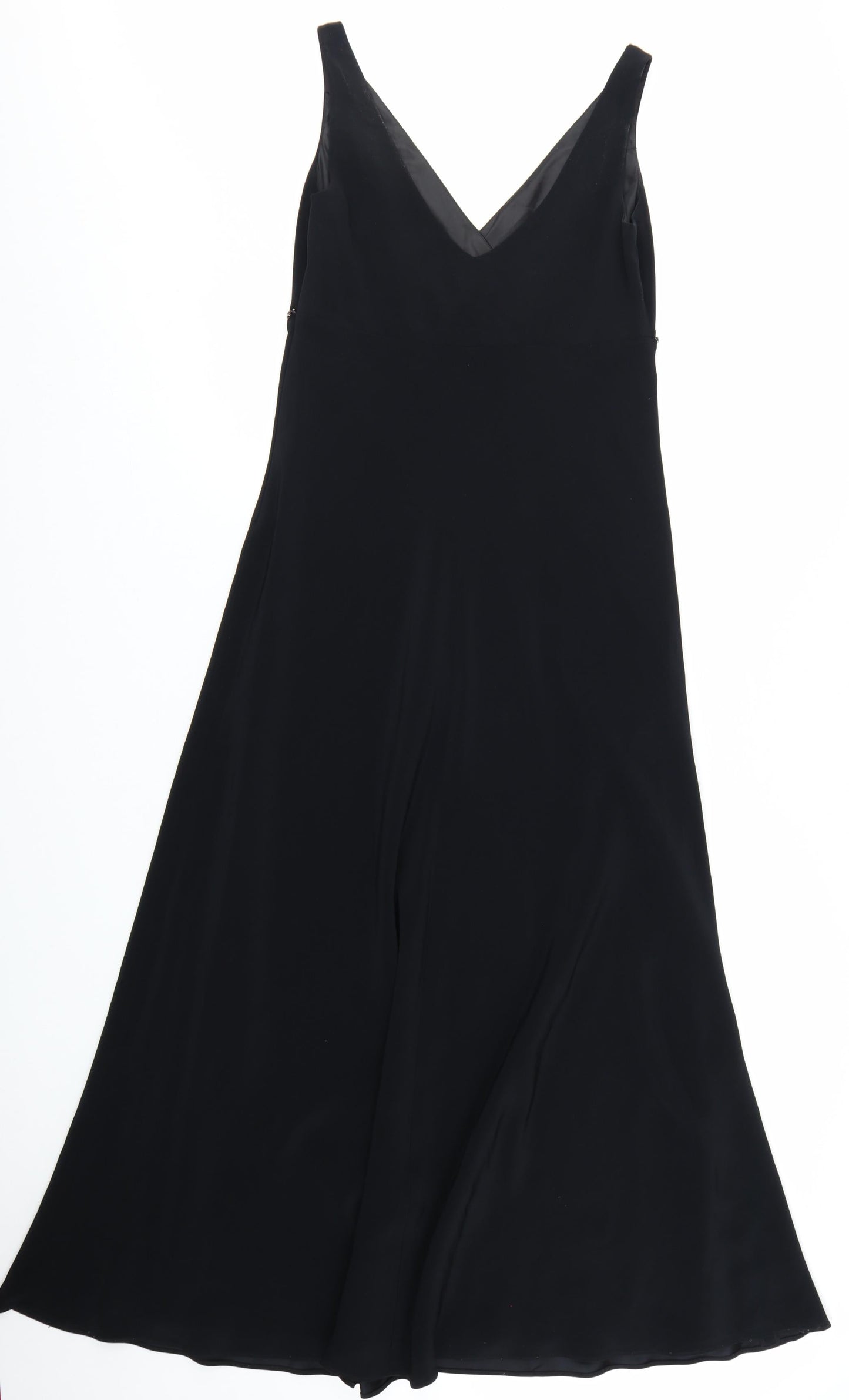 Marks and Spencer Women Black Size 10 A-Line Beaded Long Dress