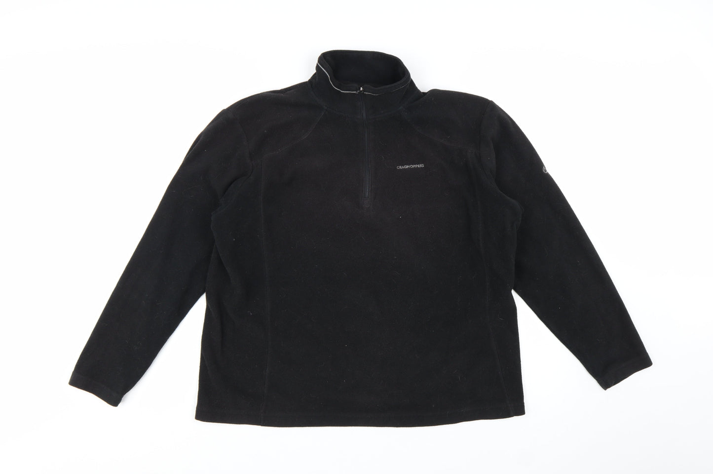 Craghoppers Men’s Black Fleece Pullover Sweatshirt L 1/4 Zip Outdoor