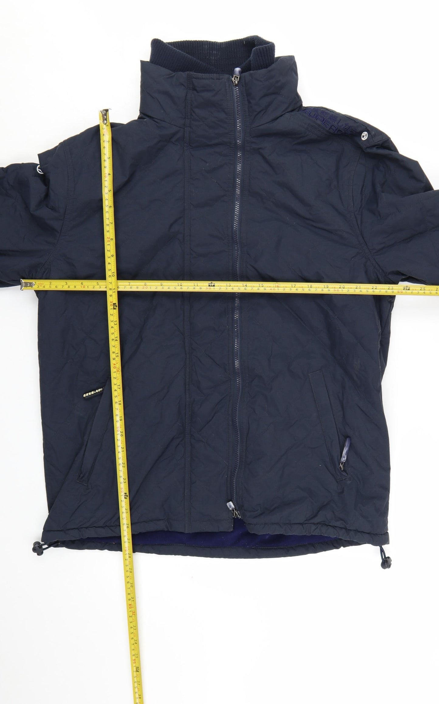 Superdry Men's Navy 2XL Windbreaker Jacket Waterproof Nylon