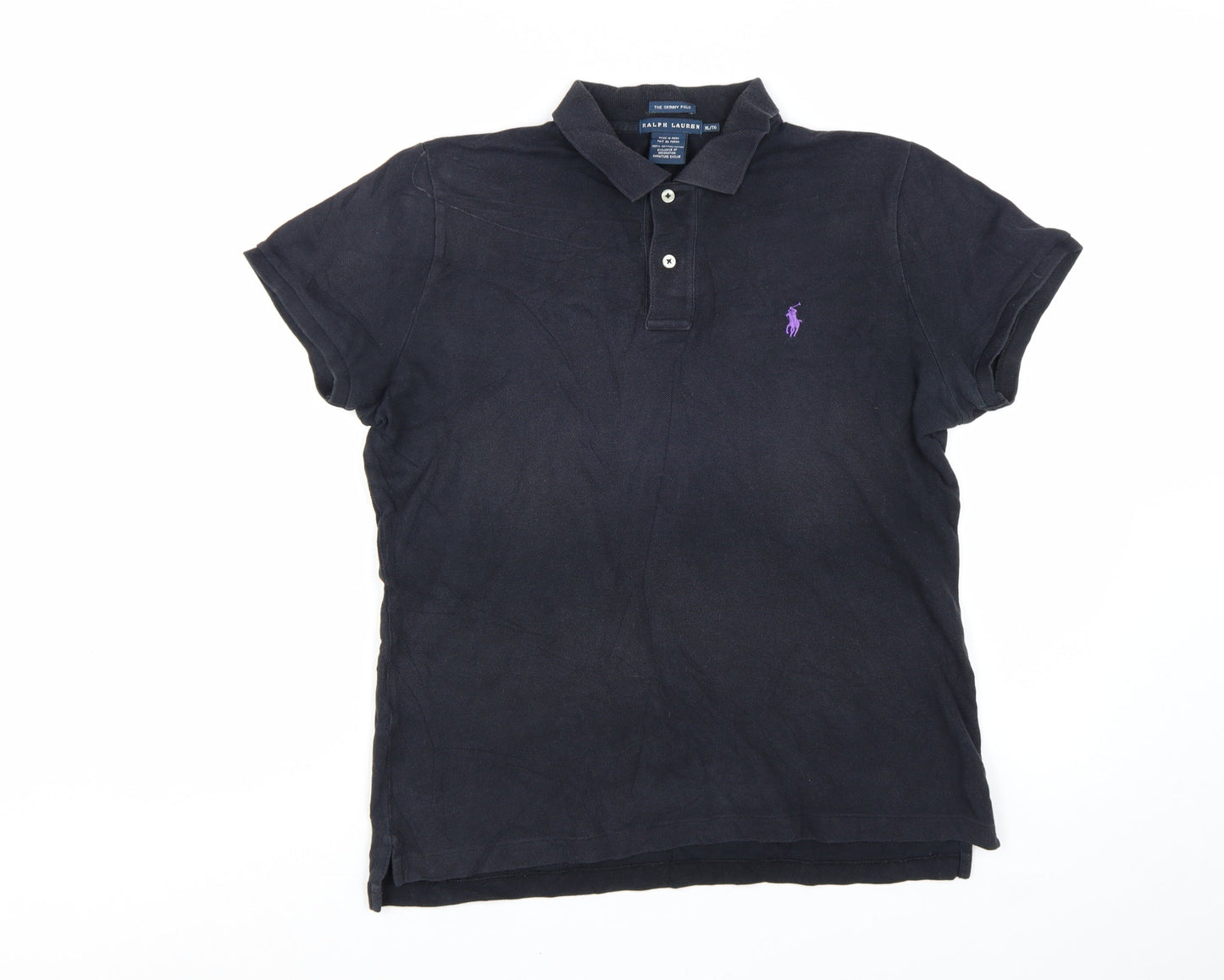 Ralph Lauren Men's Black Slim Fit Cotton Polo Shirt XL