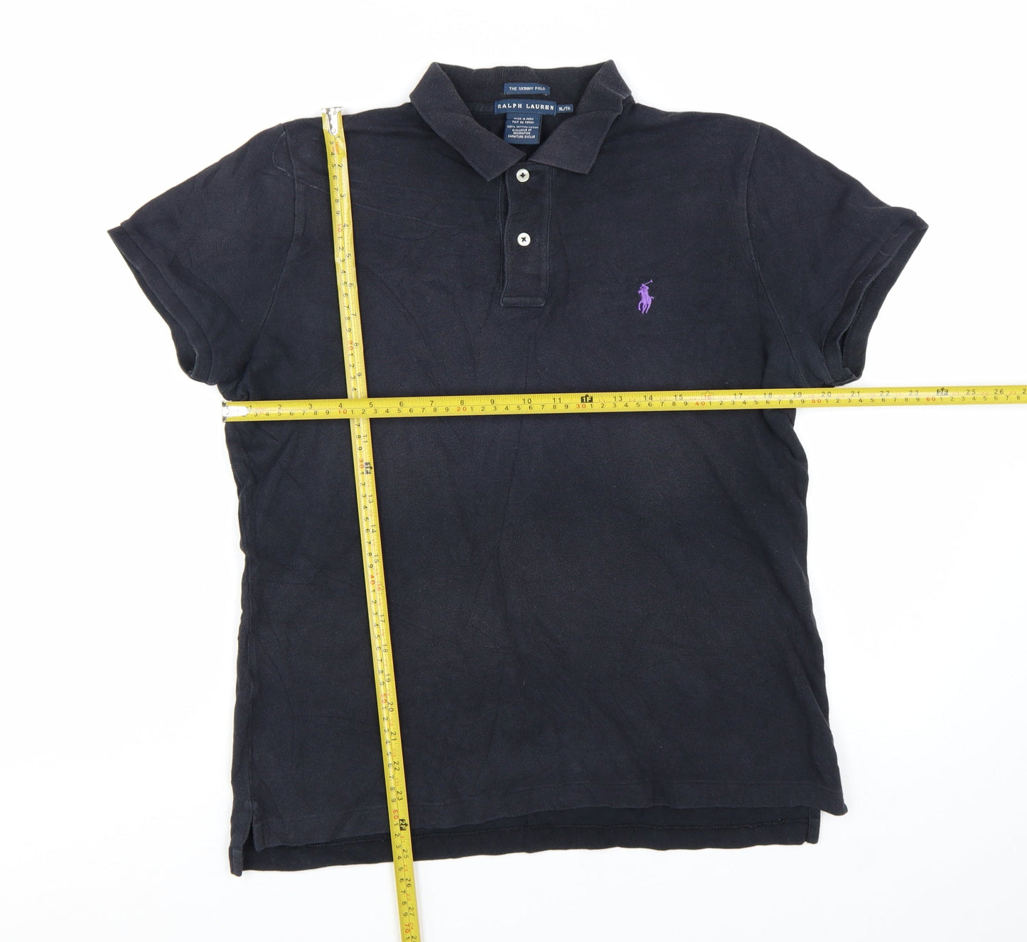 Ralph Lauren Men's Black Slim Fit Cotton Polo Shirt XL