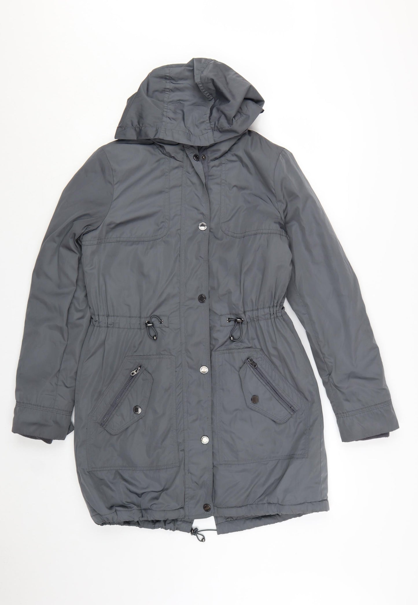 Maine New England Women's Grey Size 8 Hooded Parka Coat
