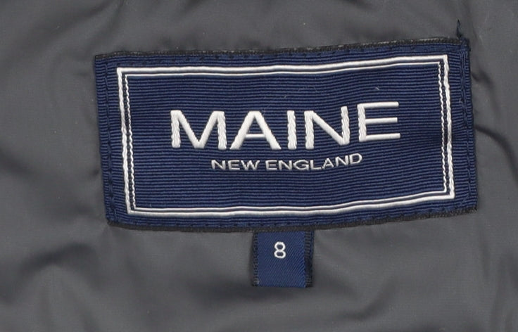 Maine New England Women's Grey Size 8 Hooded Parka Coat