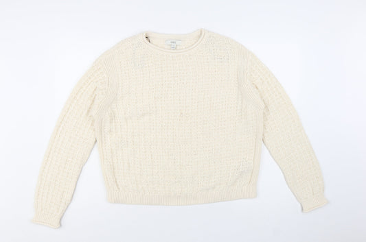Marks and Spencer Womens Ivory M Chunky-Knit Cotton Jumper