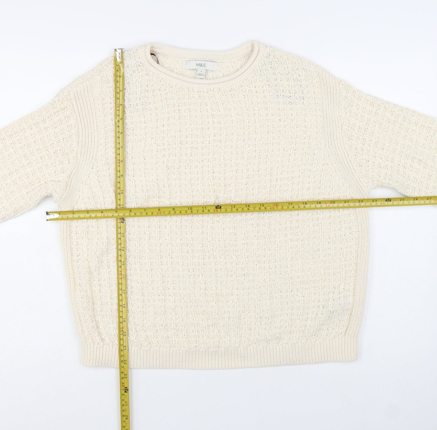 Marks and Spencer Womens Ivory M Chunky-Knit Cotton Jumper