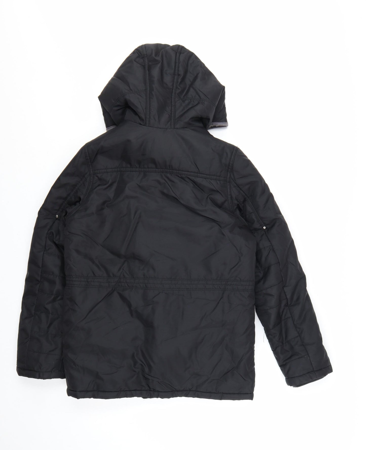 Catimini Boys Black Hooded Puffer Jacket 12 Years Winter Lined Coat
