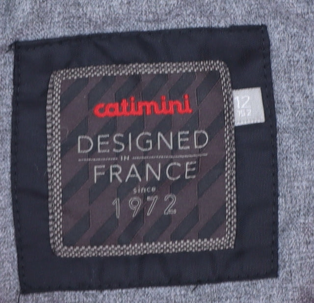Catimini Boys Black Hooded Puffer Jacket 12 Years Winter Lined Coat