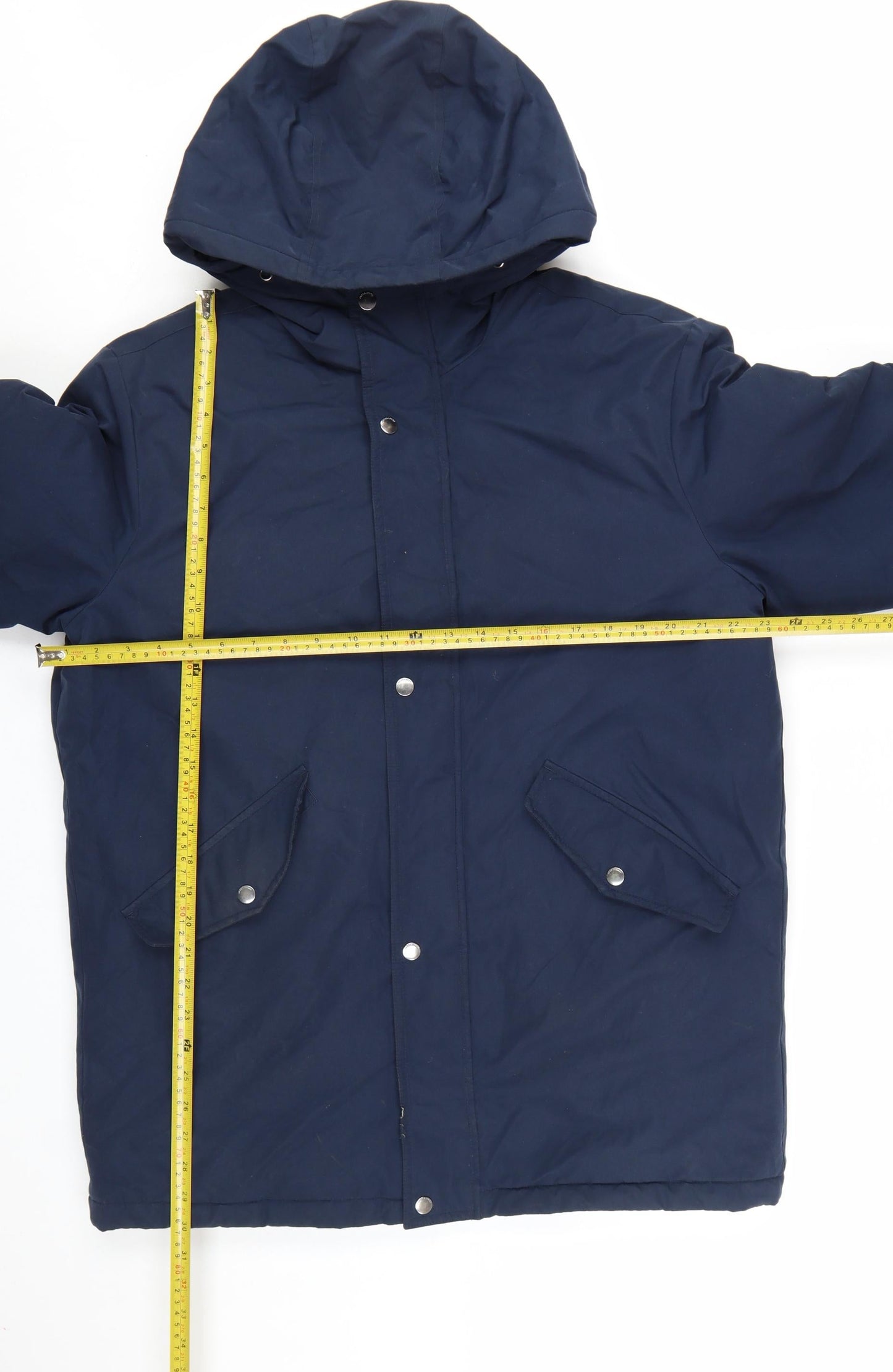 Jack & Jones Men’s Blue Hooded Parka Jacket Size L Polyester