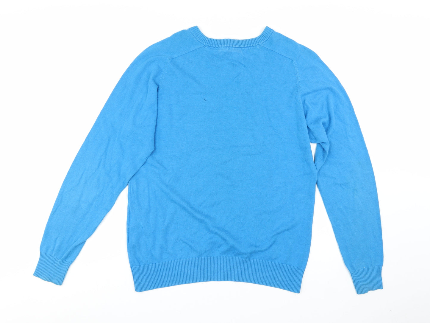 Bench Mens Blue Cotton Crew Neck Pullover Jumper Size M