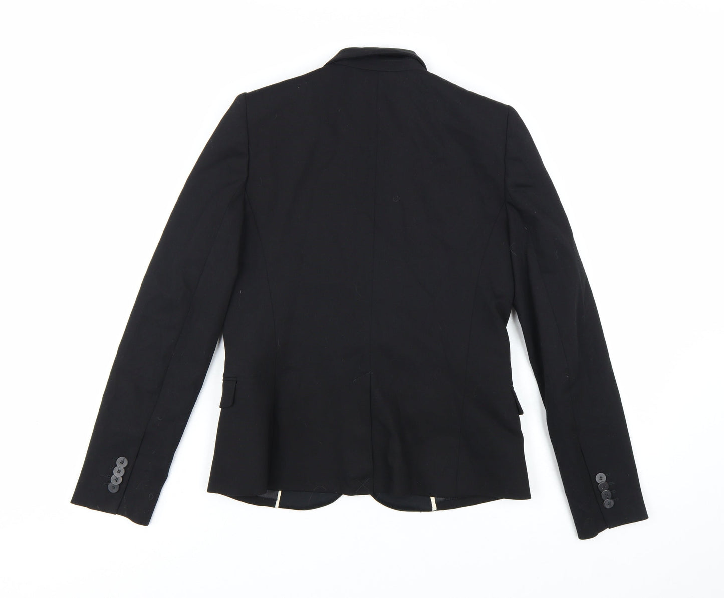 Mango Women's Black Single-Breasted Suit Jacket Size 6 Tailored Blazer