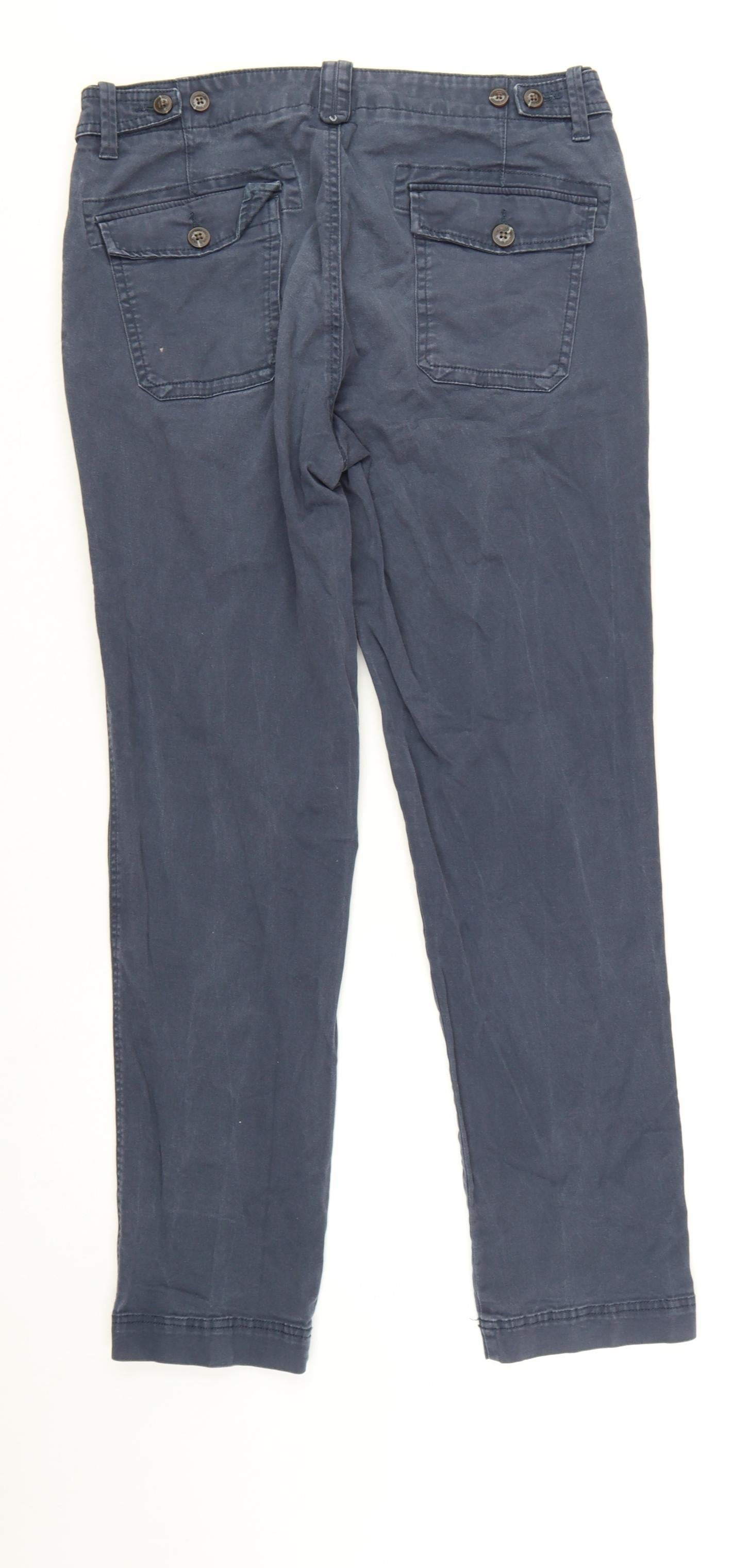 Next Men's Blue Slim Fit Chino Trousers 32R Cotton Blend