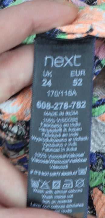Next Women’s Multicoloured Floral A-Line Midi Dress Size 24