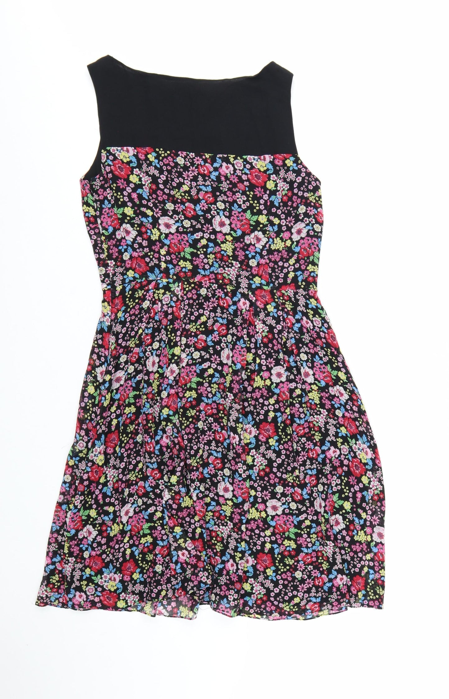 Laura Ashley Womens Multicoloured Floral Fit & Flare Silk Dress UK 12