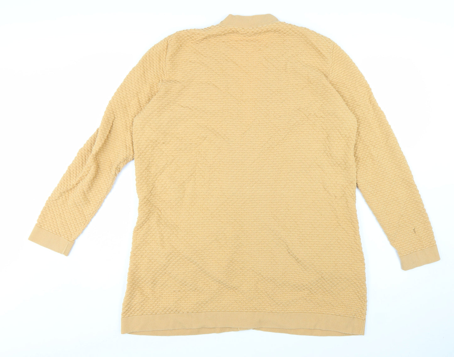 COS Womens Beige Cotton Long Sleeve V-Neck Cardigan Size L