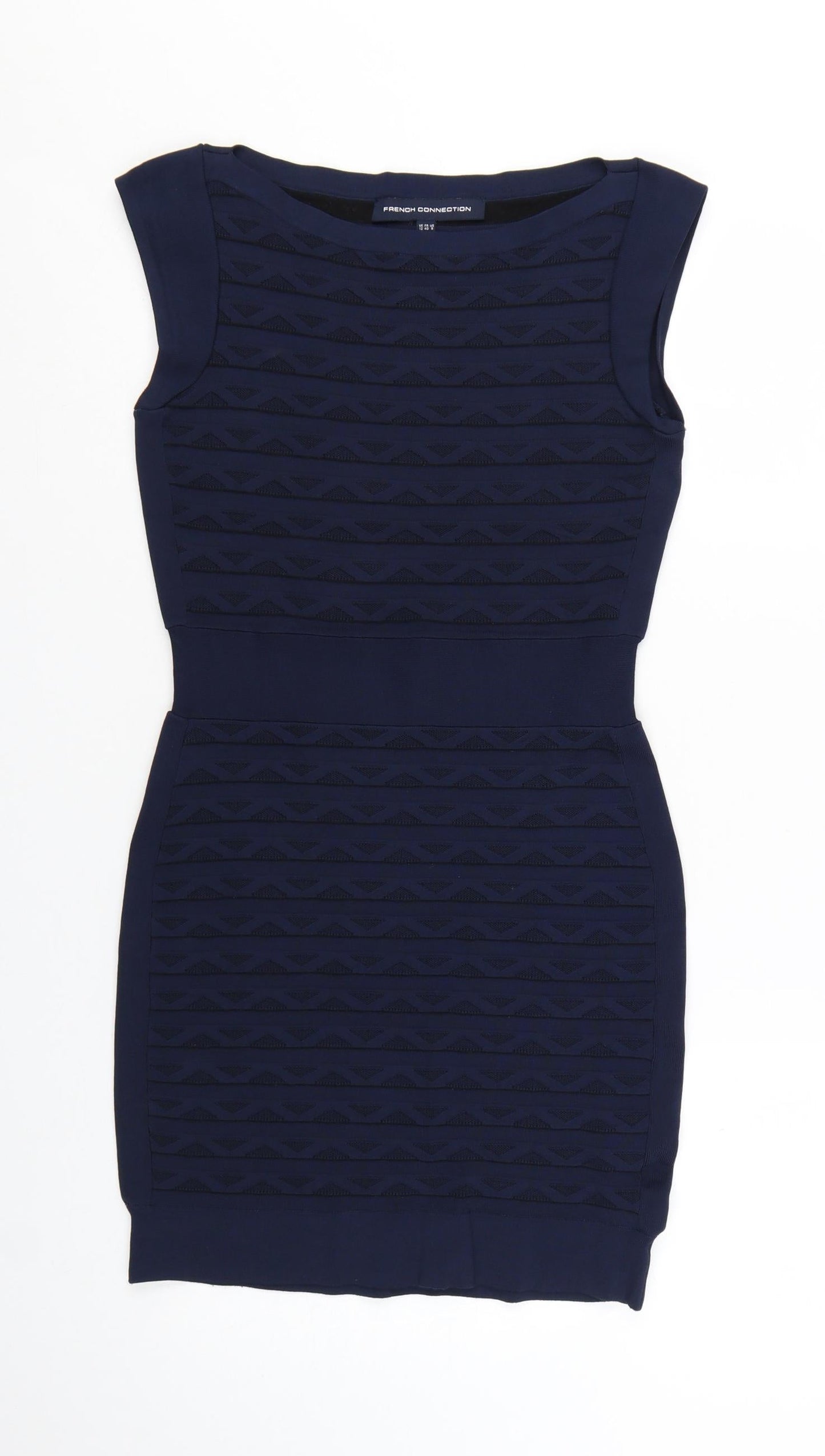 French Connection Womens Blue Bodycon Dress Size 12 Sleeveless
