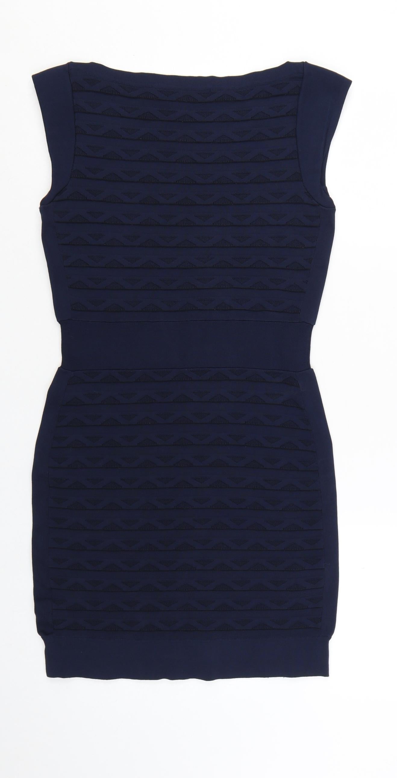 French Connection Womens Blue Bodycon Dress Size 12 Sleeveless