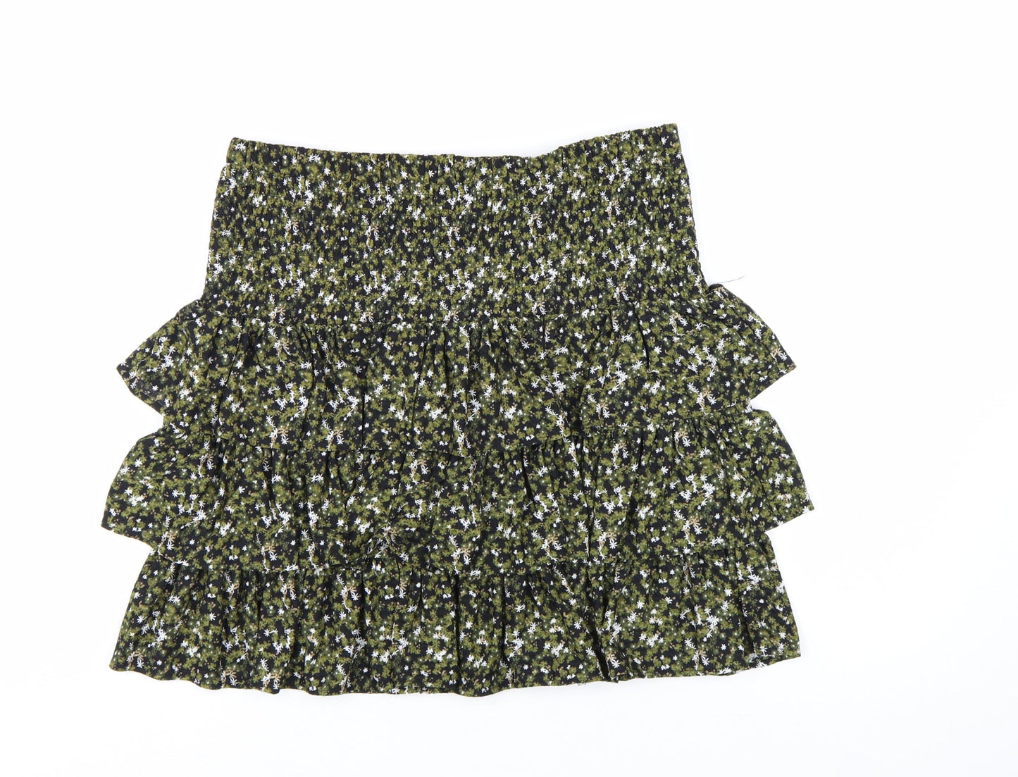 Michael Kors Womens Green Floral Peasant Short Skirt M