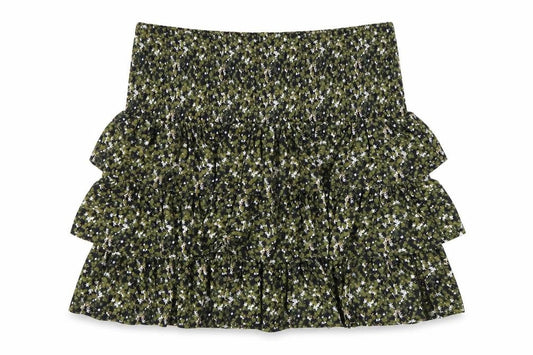Michael Kors Womens Green Floral Peasant Short Skirt M