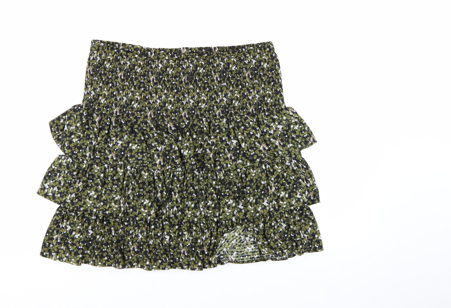 Michael Kors Womens Green Floral Peasant Short Skirt M