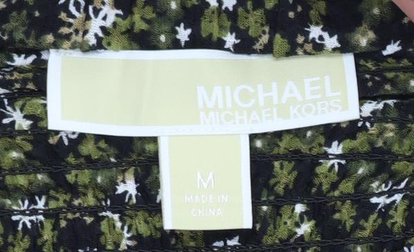 Michael Kors Womens Green Floral Peasant Short Skirt M
