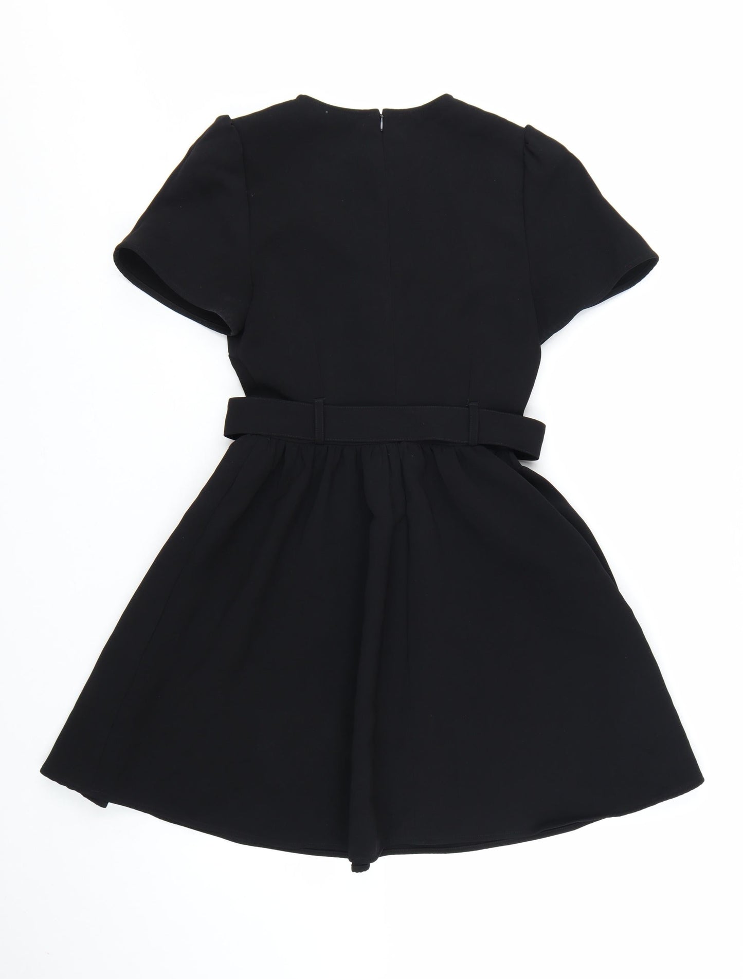 Marks and Spencer Womens Black Size 8 A-Line Belted Short Dress