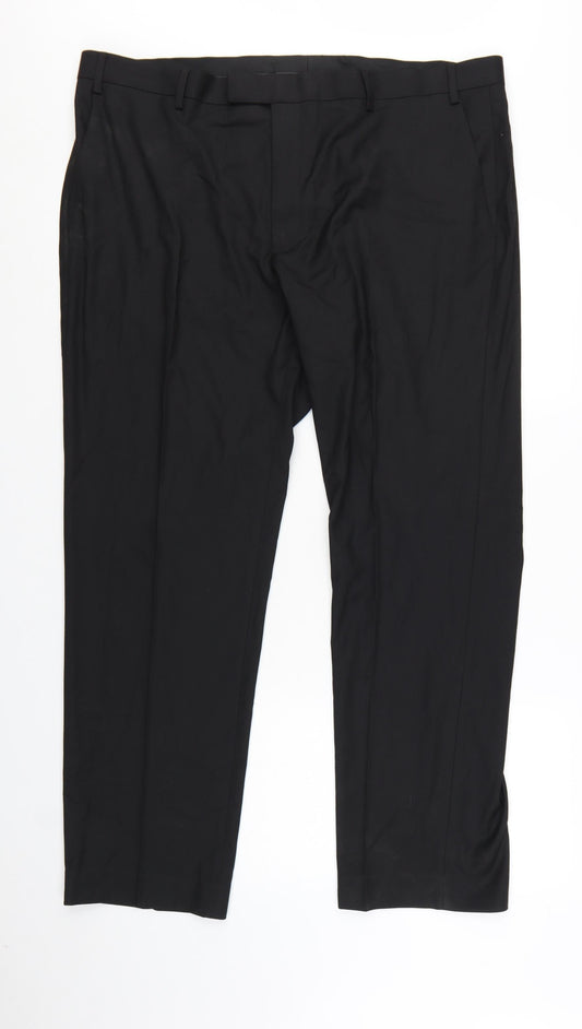 Marks and Spencer Men's Black Regular Fit Dress Trousers Size 42R