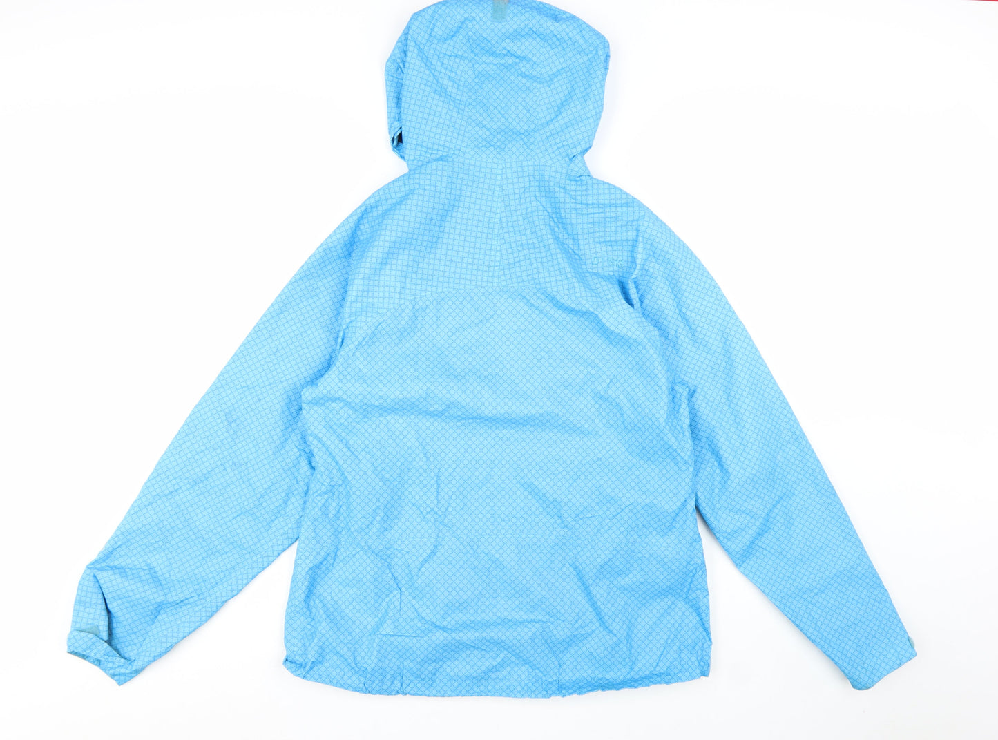 Didriksons1913 Women's Blue Waterproof Hooded Rain Jacket Size 12
