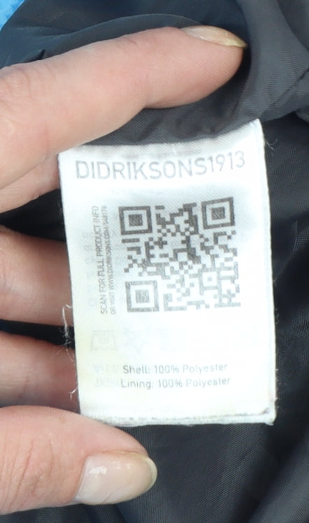 Didriksons1913 Women's Blue Waterproof Hooded Rain Jacket Size 12
