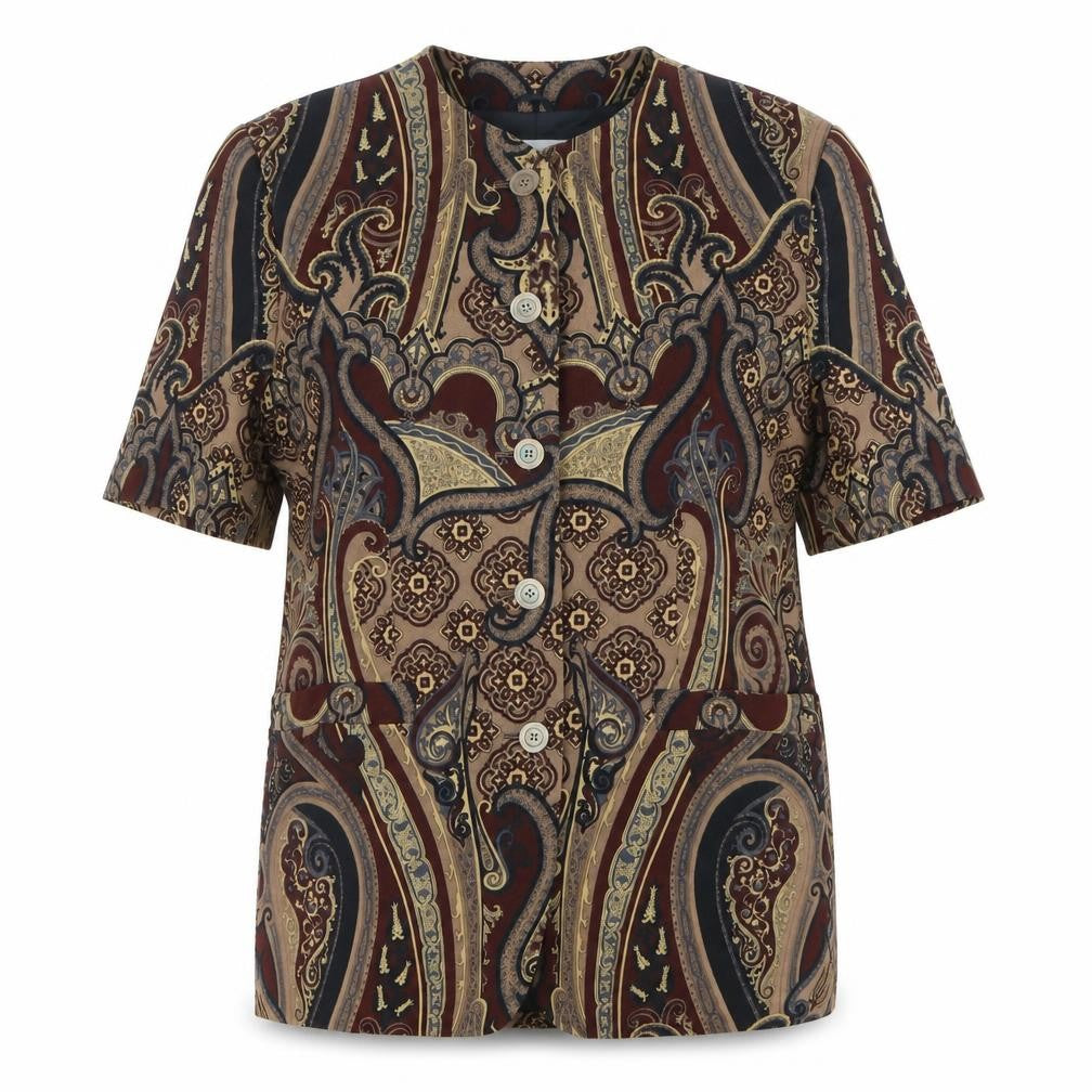 Windsmoor Women’s Brown Paisley Short Sleeve Suit Jacket Size 12