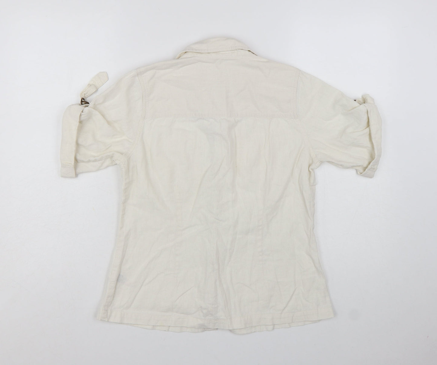 St. Bernard Beige Linen Blend Women's Size 14 Button-Up Shirt