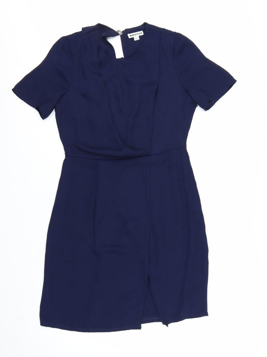 Whistles Women Blue Size 12 Shift Knee Length Dress