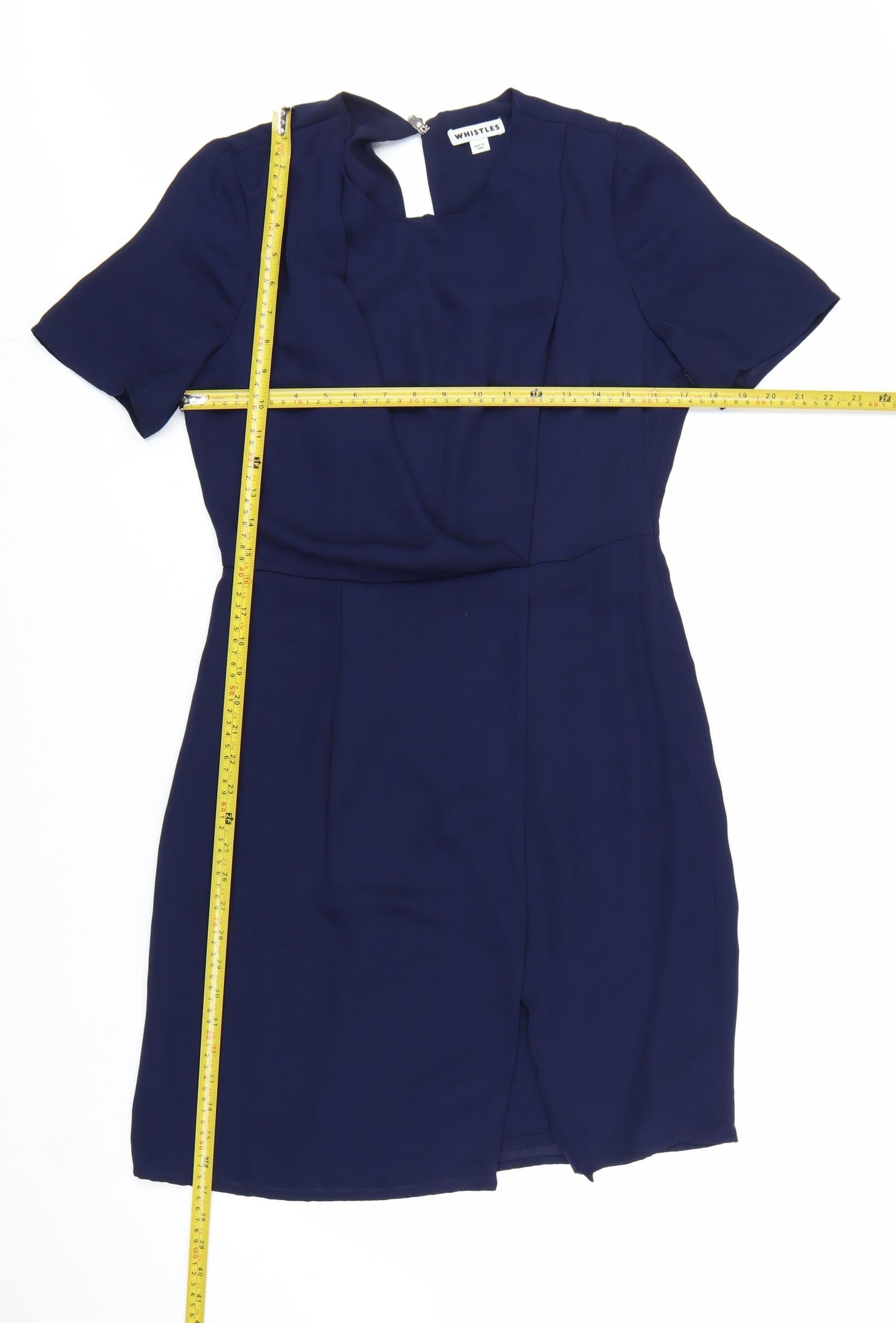 Whistles Women Blue Size 12 Shift Knee Length Dress