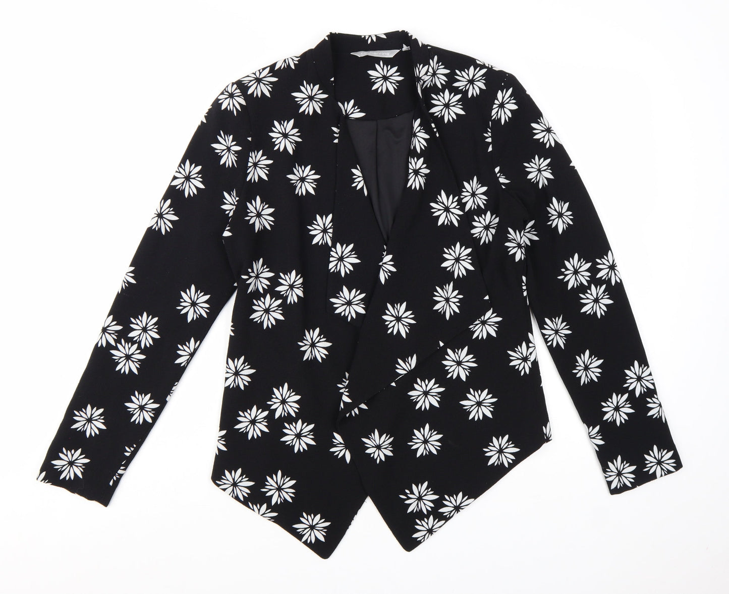 Debenhams Women Black Floral Blazer Jacket Size 12 Regular Fit