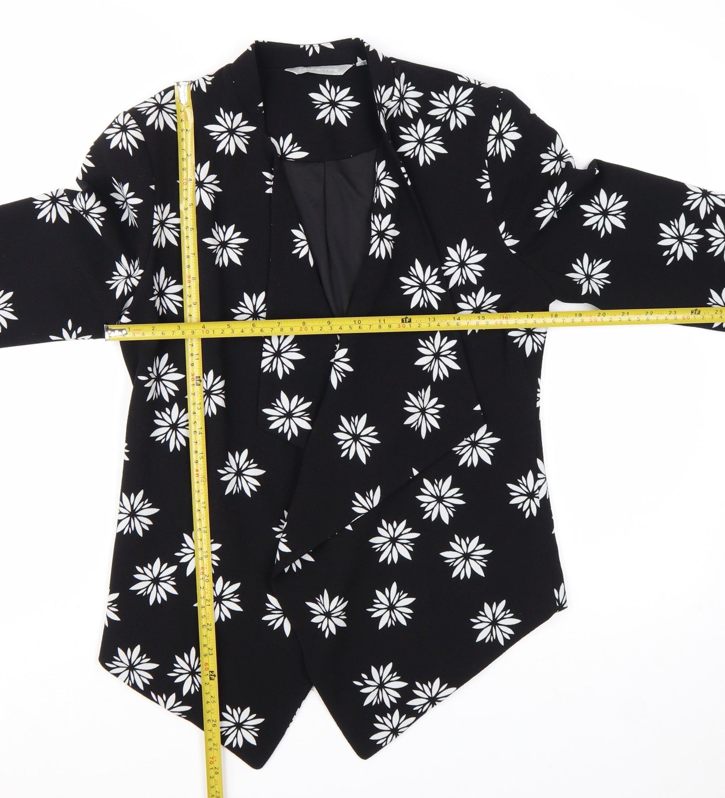 Debenhams Women Black Floral Blazer Jacket Size 12 Regular Fit