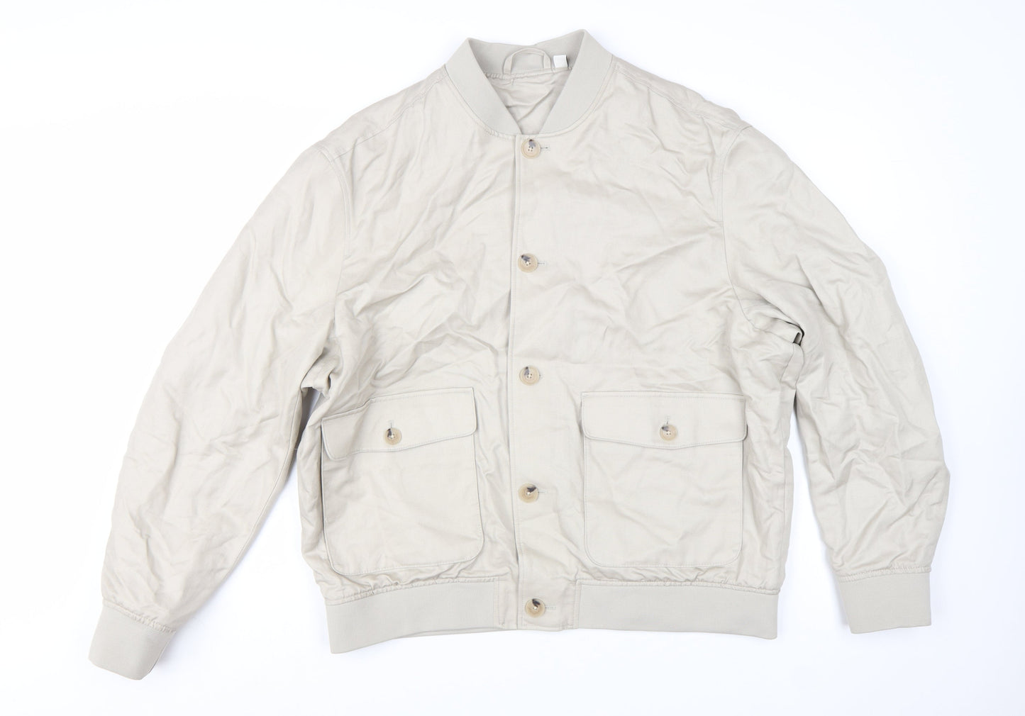 Marks and Spencer Men’s Beige Cotton Bomber Jacket XL
