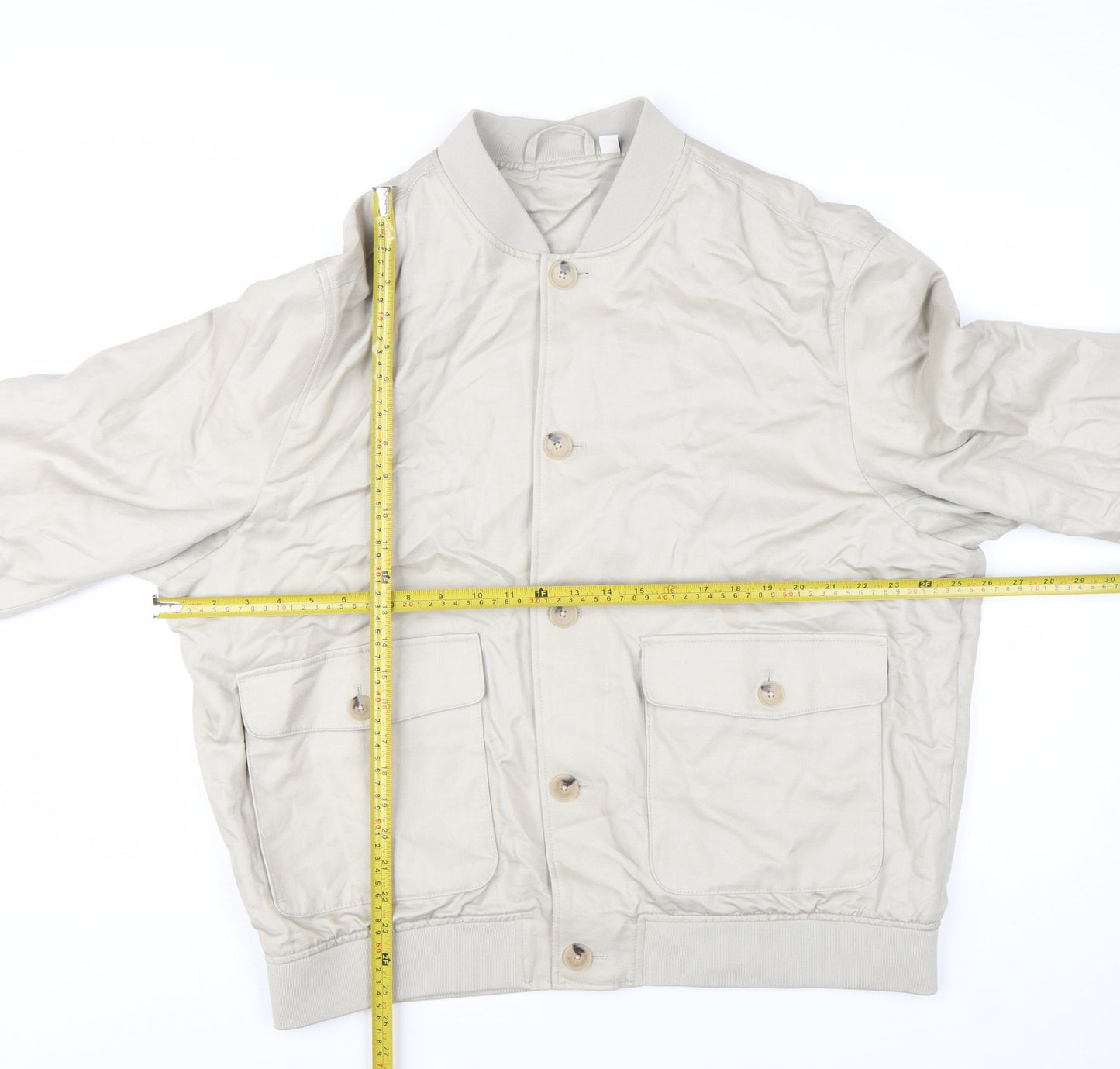 Marks and Spencer Men’s Beige Cotton Bomber Jacket XL
