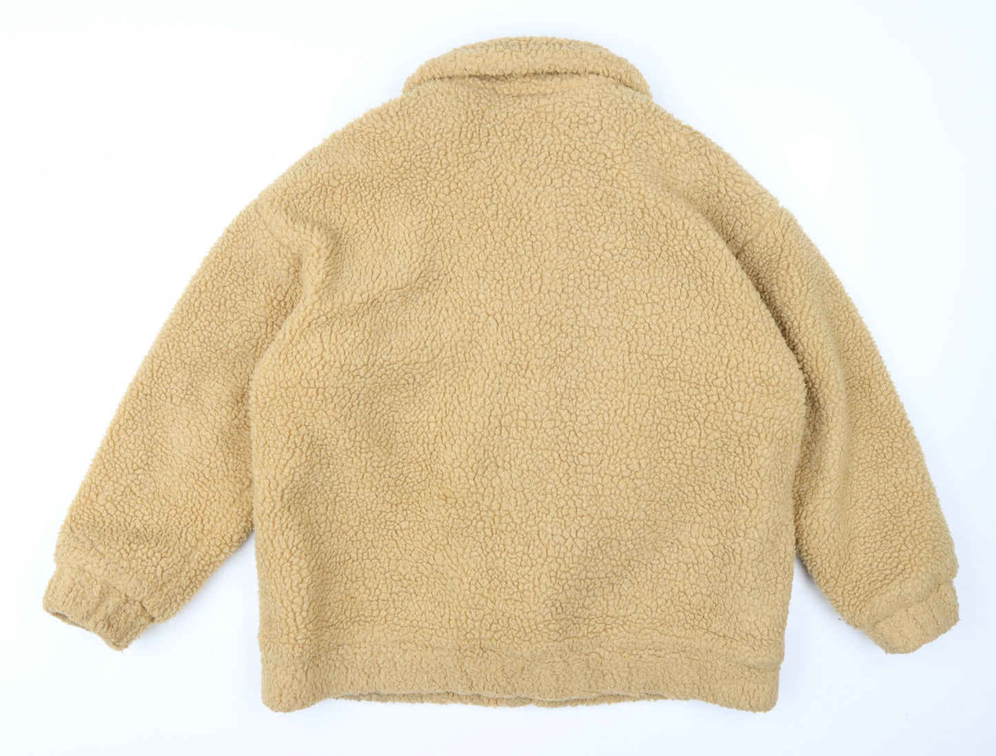I.AM.GIA Womens Beige Teddy Fleece Zip Jacket Size M