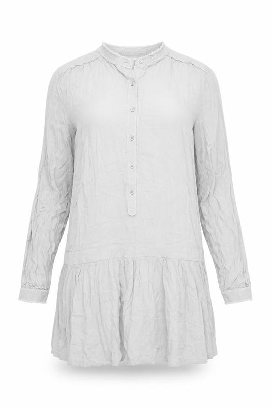 Hush Women Grey Long Sleeve Shirt Dress Size 12 Lightweight Viscose